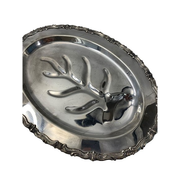 FB Rodgers Silver Co Tree of Life Spring Tray Footed Large 16 x 12" VTG 6573 - Picture 7 of 14